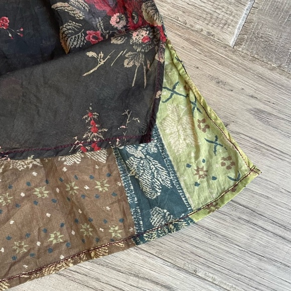 We The Free Flower Patch Shirt Button Up Front Long Sleeve Colorful Cotton SZ S - Picture 10 of 15